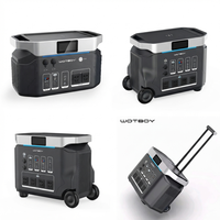 Station d'alimentation solaire portable LiFePO4 avec chargeur de voiture, onde sinusoïdale pure, MPPT, triple charge, application Wi-Fi, sur roues, pour maison/camping/camping-car