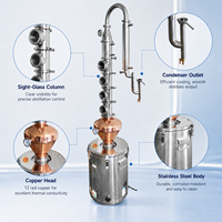 Chaudière de Distillation en Cuivre à Reflux 15L 50L, Chauffage Rapide, Durable, pour Distillateur de Whisky, Équipement de Distillation - Vente Chaude