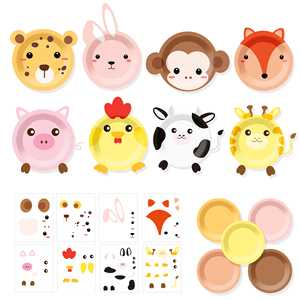 Kits d'activités créatives DAMIA – Kits d'art et d'artisanat jetables pour garçons et filles – Thème animaux – Kit d'art avec assiettes en papier – Cadeau - Product Image 6