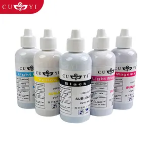 Encre de sublimation CUYI 100ml impression par transfert de chaleur 6 couleurs adaptée à l'imprimante à jet d'encre colorée et de bonne qualité