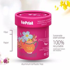 Cajas de Embalaje para Té 100% Libres de Plástico, Tubo de Papel Kraft Reciclado con Logotipo Personalizado, Embalaje Cilíndrico para Té con Relieve para <span class=keywords><strong>Sushi</strong></span> - Product Image 3