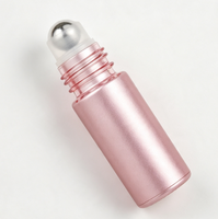 Flacons à bille en verre rose de 5 ml et 10 ml, flacons vides portables pour huiles essentielles et parfums