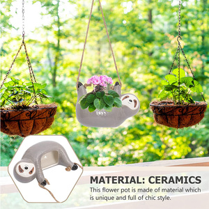 <span class=keywords><strong>Pot</strong></span> <span class=keywords><strong>de</strong></span> fleurs suspendu en céramique HY7, adorable paresseux, <span class=keywords><strong>support</strong></span> pour plantes succulentes, décoration intérieure et extérieure - Product Image 6