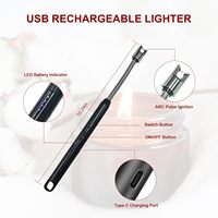 Briquet électrique USB moderne en plastique, coupe-vent, pour cuisine, bougies longues, barbecue, cuisinière à gaz, pistolet d'allumage rechargeable portable à arc sans flamme