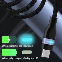 Haute qualité PD 240W 60W USB C vers USB C LED câble tressé en Nylon rapide 48V 5A câble de chargeur USB-C pour Samsung iPhone ordinateur portable Kable