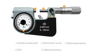 Qinghai Qingliang ad alta precisione in acciaio inossidabile ad alta precisione calibro a leva calibro micrometro 0-25mm 0.001mm di misura - Product Image 2