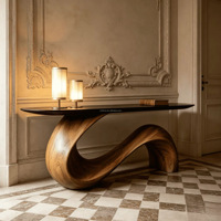Table console en bois massif de peuplier naturel, forme unique et élégante, pour hôtel et salon – Collection 2026 du fabricant Creative Hallway Furniture