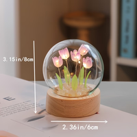 Kit de fabrication de lampe de nuit en verre en forme de tulipe, lampe de table artisanale en forme de fleur, lampe d'ambiance créative pour le bureau, idéale pour un cadeau