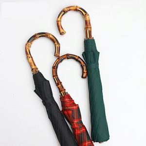 Paraguas Compacto de 23 Pulgadas, Plegable en 2 Secciones, con Mango de Bambú y Material Pongee, para Viajes de Adultos - Product Image 2