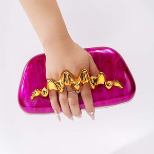 Elegante Pochette <span class=keywords><strong>da</strong></span> <span class=keywords><strong>Sera</strong></span> per Donna in PU, Chiusura Aperta, Portatile e alla Moda, a Forma di Gemma <span class=keywords><strong>Nera</strong></span> Onice, Borsa <span class=keywords><strong>da</strong></span> Donna - Product Image 1