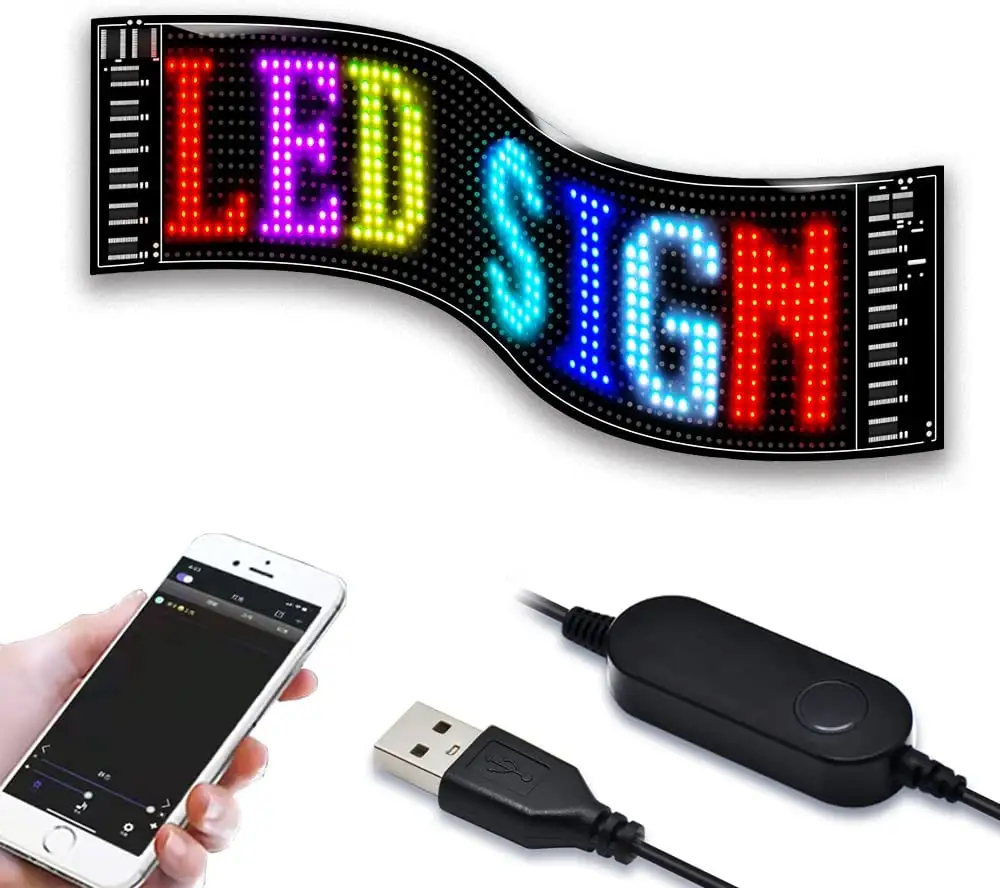 Advanced Control Features Take Visuals to the Next Level Led Signs Led Car Sign Board Flexible LED RGB Display DIY