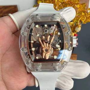 นาฬิกาข้อมือจักรกลหรูหรา รุ่น 066 ตัวเรือนคริสตัลใส ดีไซน์ Golden Finger Tourbillon สำหรับทุกเพศ สไตล์ลำลองธุรกิจ ขายดี - Product Image 1