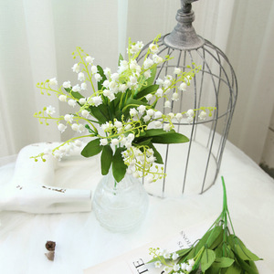 7 ramas de lirios del valle de plástico denso, ramo de campanillas artificiales, accesorios para bonsái, flores decorativas para manualidades - Product Image 6