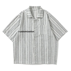 Camicie da <span class=keywords><strong>uomo</strong></span> alla moda di alta qualità colletto sottile traspirante appeso sfumato di <span class=keywords><strong>lino</strong></span> estivo autunno camicie da <span class=keywords><strong>uomo</strong></span> Top - Product Image 1