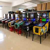 Mini borne d'arcade de flipper virtuel à monnayeur, en acier inoxydable, avec pieds métalliques réglables et porte d'accès