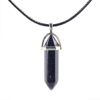 Wish Resin Sechseck-Prisma-Anhänger mit Kupfer-Figaro-Kette im sportlichen Stil