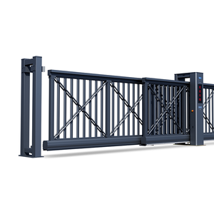 Porte coulissante suspendue en métal industrielle personnalisée sans roues, résistante au vent, haute sécurité pour usine et parc industriel - Product Image 1