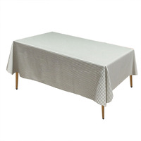 Nappe carrée en lin tissé rayé, moderne, durable, écologique, personnalisable, imperméable et anti-taches pour salle à manger, cuisine et fêtes