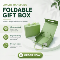 Boîte cadeau pliable mate avec intérieur doublé de satin et fermeture à ruban pour cadeaux, commandes en gros et logo personnalisé
