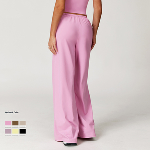 <span class=keywords><strong>Pantaloni</strong></span> a Gamba Larga in Tessuto Spazzolato RUICHI per Donna, <span class=keywords><strong>Pantaloni</strong></span> Casual Drappeggiati con Elastico in Vita e Cordoncino, <span class=keywords><strong>Pantaloni</strong></span> Sportivi per Fitness - Product Image 5