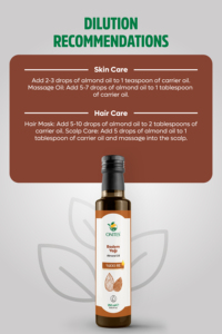 Onites 250ml aceite de almendras 100% puro prensado en frío para la piel hidratante cuidado del cabello masaje y aceite corporal - Product Image 4