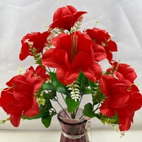 Bunga Gladiolus Buatan dari Sutra dengan Daun Hijau untuk Dekorasi Vas Pernikahan