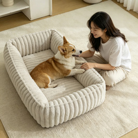 Lit et tapis pour animaux de compagnie, moderne, durable, en peluche solide, rectangulaire, confortable, doux, amovible et lavable, pour chiens et chats