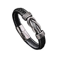 Bracelet homme en acier inoxydable tressé multicouche, tendance, unique, avec fermoir magnétique électroplaqué – Meilleure vente