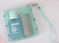 Mini pochette transparente en PVC avec porte-clés, sac de rangement multifonctionnel pour brillant à lèvres et rouge à lèvres, porte-monnaie suspendu, pendentif, sac à main