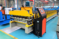 Machine de formage à froid de tôles de toiture profilées en tuiles ondulées et trapézoïdales TR4 TR5 à double couche de haute qualité