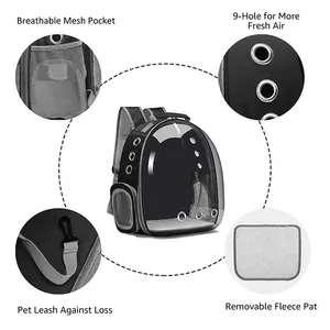 Tas Travel luar ruangan portabel transparan, tas bahu antilembap kapsul dapat diperbesar gelembung untuk ransel kucing pembawa hewan peliharaan