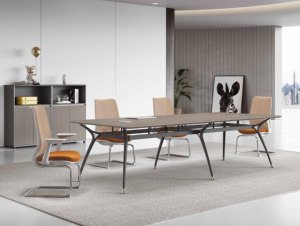 โต๊ะประชุมแบบปรับขยายได้หลายคนโต๊ะสำนักงานดีไซน์แผงไม้ทันสมัยทันสมัยสำหรับโรงเรียน - Product Image 4