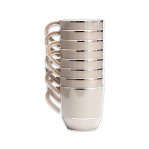 EP 8PK 12.5oz Tasse à thé Linen+Silver 12pcs/carton - Product Image 1