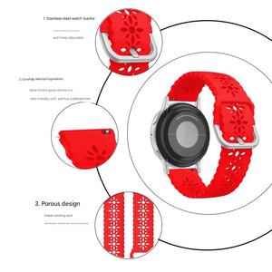 Bracelets en silicone à motif floral ajouré multicolores à libération rapide Upro pour montres connectées Samsung Watch4/5/6 20mm - Product Image 6
