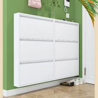 Meuble à chaussures simple en acier, portable et pliable, étroit (17 cm), 3 étagères, rangement d'entrée pour salon et salle de sport, à poser contre le mur