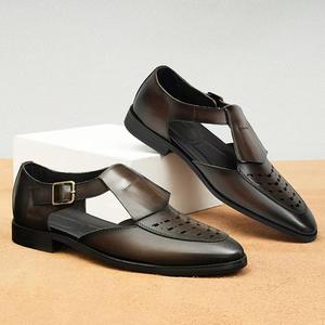 Chaussures Richelieu Homme à Bout Pointu en Cuir Véritable Brillant Respirant Style Rétro Décontracté Habillé pour Mariage Automne - Product Image 3