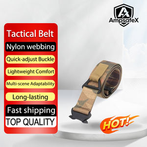 Ceinture tactique en nylon à dégagement rapide AmpsafeX pour hommes, réglable, durable, équipement de plein air, normes de sécurité élevées, étui de chasse, noir - Product Image 1