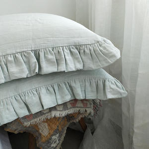 <span class=keywords><strong>Federa</strong></span> da letto in lino naturale al 100% lavata in pietra durevole personalizzata decorativa di lusso in stile coreano <span class=keywords><strong>con</strong></span> Design speciale del <span class=keywords><strong>bordo</strong></span> - Product Image 6