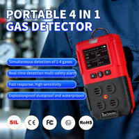 Détecteur de gaz portable CH4 H2S CO2 O2, méthane, sulfure d'hydrogène, dioxyde de carbone, oxygène, détecteur de gaz 4 en 1 pour les décharges, le biogaz