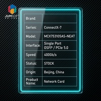 Tarjeta Adaptadora de Red Interna InfiniBand/Ethernet de un Solo Puerto MCX753105AS-NEAT Connect X-7 1Gbps PCIe 5.0, Venta Directa de Fábrica
