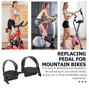 Pedales de Repuesto para <span class=keywords><strong>Bicicleta</strong></span> de Ejercicio, Correa de Goma Antideslizante, Pedales Planos Ajustables, Piezas para <span class=keywords><strong>Bicicleta</strong></span> de Gimnasio al Aire Libre - Product Image 6