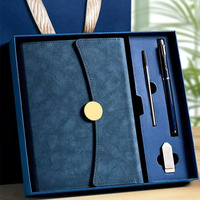 Set Regalo Aziendale Professionale All'Ingrosso: Taccuino A5 in PU con Copertina Rigida, Penna a Sfera, Penna Roller e Chiavetta USB