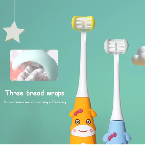 แปรงสีฟันไฟฟ้า LULA แบบหุ้มรอบ 3 ด้าน สำหรับเด็ก ดีไซน์การ์ตูนโซนิค ชาร์จไฟได้ ขนแปรงนุ่ม สำหรับการดูแลสุขภาพช่องปาก - Product Image 2