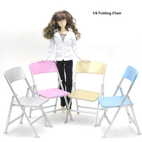 Chaise pliante 1/6 pour maison de poupée, accessoires de décoration pour poupées, chaise pour poupées de 11 à 12 pouces, modèle de jouet DIY pour filles