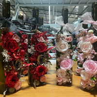 Ornamen Botol Anggur Merah Mawar Abadi yang Elegan untuk Wisuda, Hari Ayah, Pernikahan, Ulang Tahun, Hari Valentine, Natal, Hari Ibu