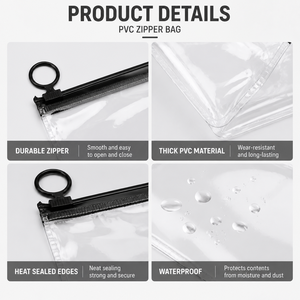 Custom PVC Matte Zipper <b>Bags</b> for Cosmetics, Transparent Storage <b>Bags</b>, Customizable <b>Document</b> and Accessory Self-Sealing Packaging - Product Image 2