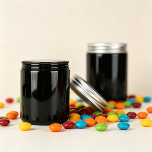 250Ml Black Opaque <b>Glass</b> Bottle Food Grade <b>Container</b> For Candy Gummy And Fish Oil Softgel Packaging - Product Image 3