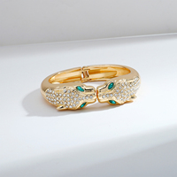 Bracelet évidé à double tête imprimé léopard Premium Light Luxury Feeling Bracelet pour femme