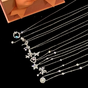Dijes grandes para collar plata 925 moissanite solitario collar 2ct plata 925 cadenas laminadas en oro 14 - Product Image 1