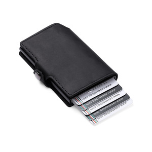 Casekey <b>RFID</b> Blocking Crazy Horse Genuine Leather <b>Men</b> Smart <b>Wallet</b> Auto-eject Money Pocket Slim Minimalist Credit Card Cards - Product Image 3